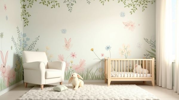 Choisissez du papier peint chambre bébé pour un univers doux